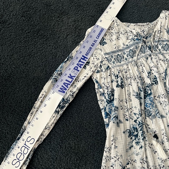 Zara Blue and White Floral Maxi Dress - Picture 2 of 5